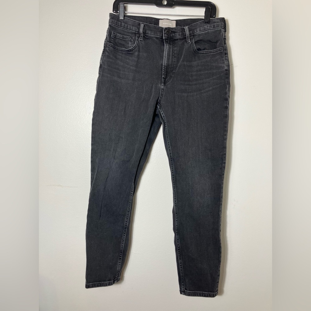 Everlane High Waisted Jeans Sz 31 Black Straight Leg Denim Casual